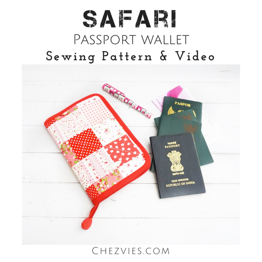 Safari Travel Passport Wallet Pattern + Video Tutorial