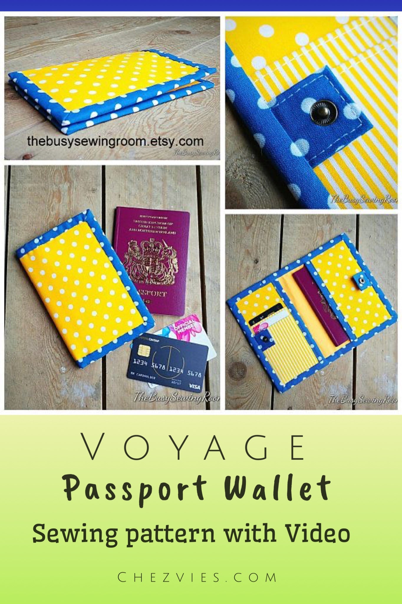 Voyage Small Passport Wallet Sewing Pattern With Video Tutorial