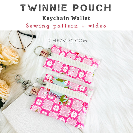 Twinnie Pouch Mini Keychain Wallet Sewing Pattern (with Video)