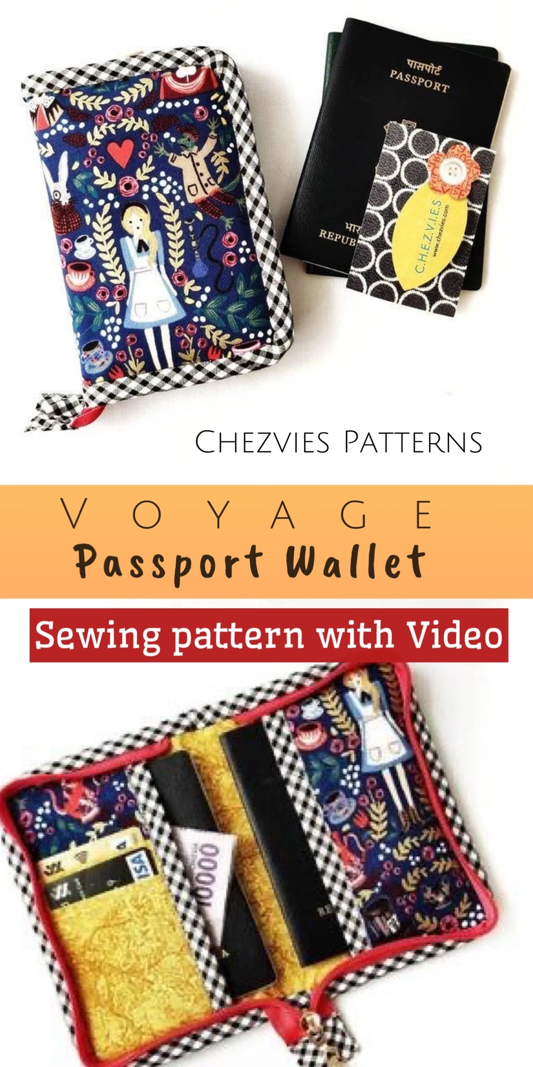 Voyage Small Passport Wallet Sewing Pattern With Video Tutorial