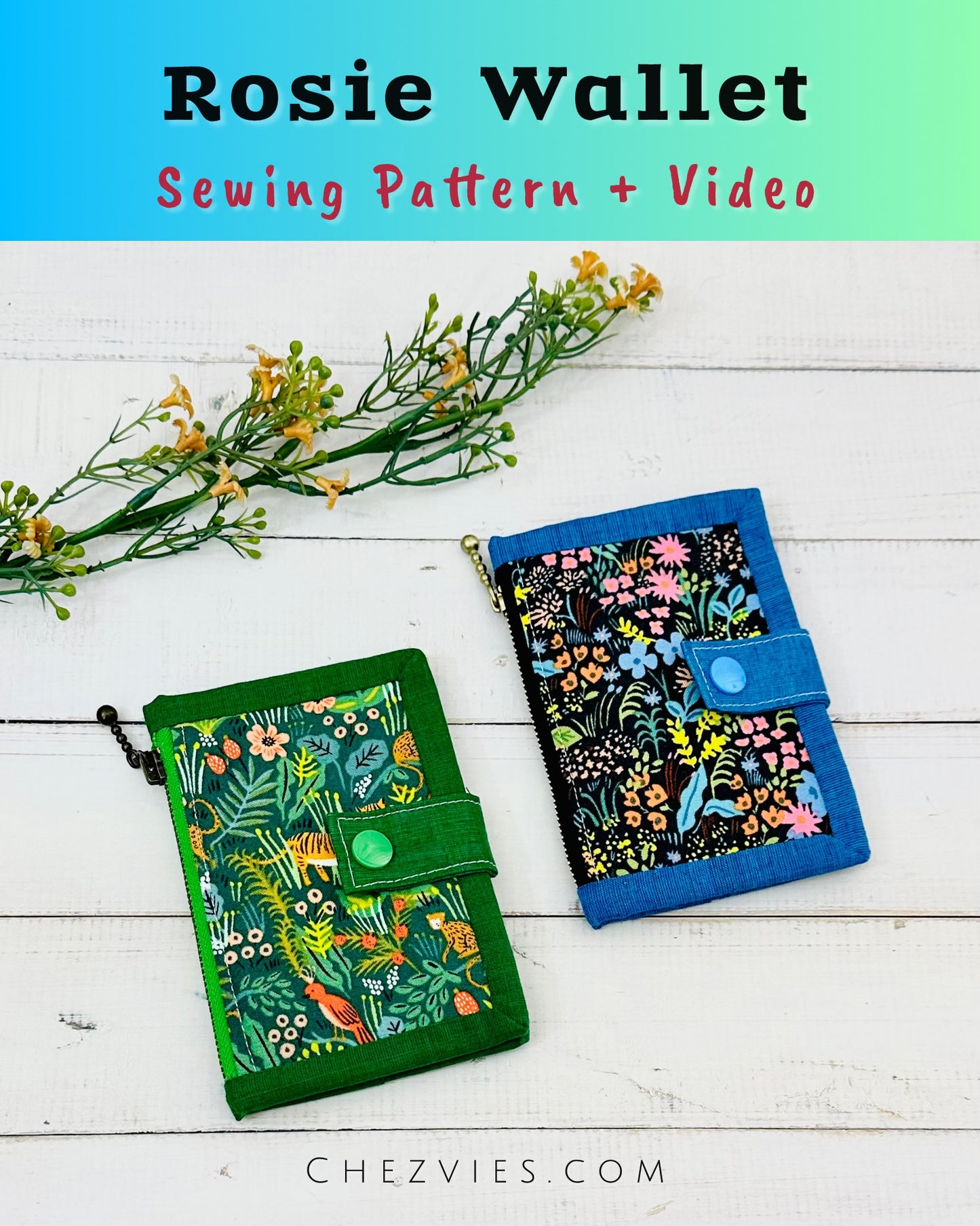 Rosie Wallet Pdf Sewing Pattern + Video