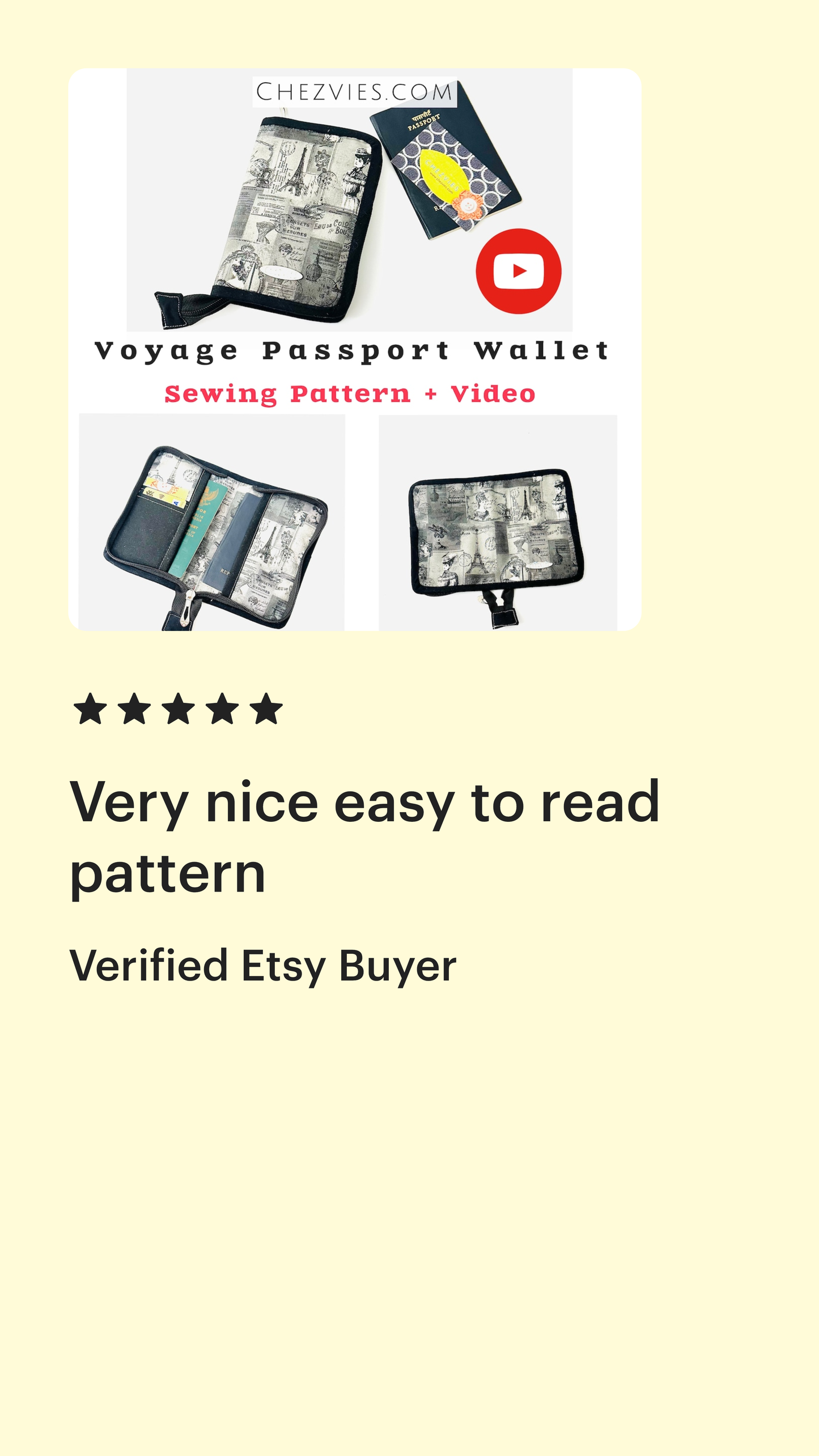 Voyage Small Passport Wallet Sewing Pattern With Video Tutorial