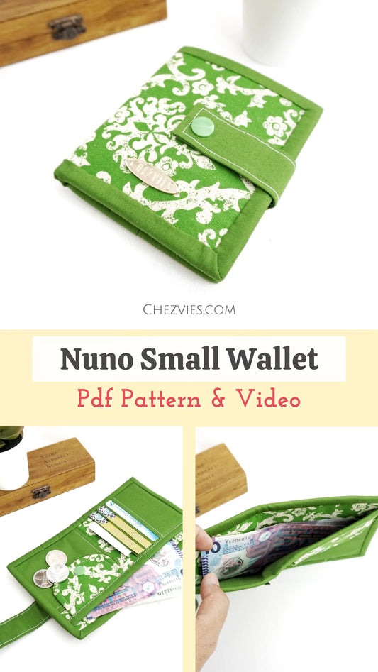Nuno Small Wallet Sewing Pattern + Video Tutorial