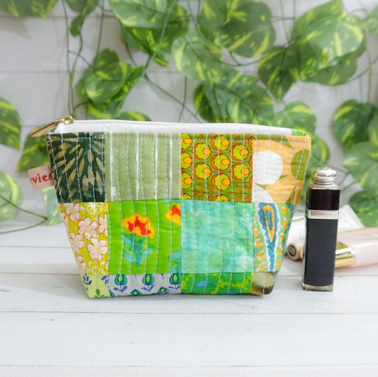 Patchwork Cosmetics Bags - Green